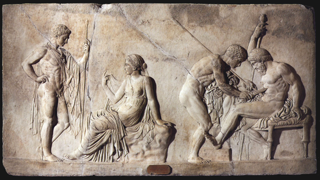 Achille consulte;Delphes oracle;Achille soigne;Télèphe+Herculanum tèlèphe+Naples arch+-I+