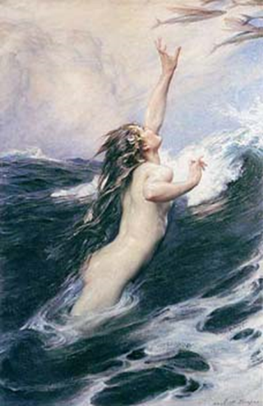 Sirène;poissons volants+Draper_Herbert+Inconnu Musée Lieu+1910+Inconnu Complément+