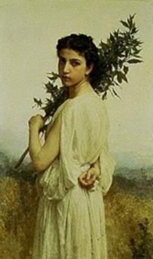 nymphe lorbeerzweig hi+Bouguereau+++L323+